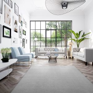 Feel 60 puha mosható szürke darabszőnyeg középszőnyeg nyírt egyszínű világos szürke