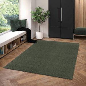 Kiss 40 puha mosható zöld darabszőnyeg középszőnyeg nyírt egyszínű smaragdzöld