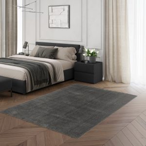 Reno 30 extra puha mosható sötétszürke darabszőnyeg középszőnyeg nyírt egyszínű szürke