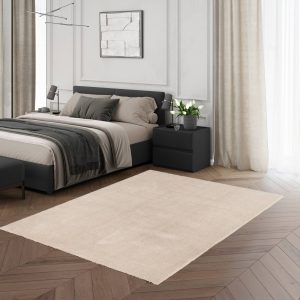 Reno 50 extra puha mosható bézs darabszőnyeg középszőnyeg nyírt egyszínű világos bézs